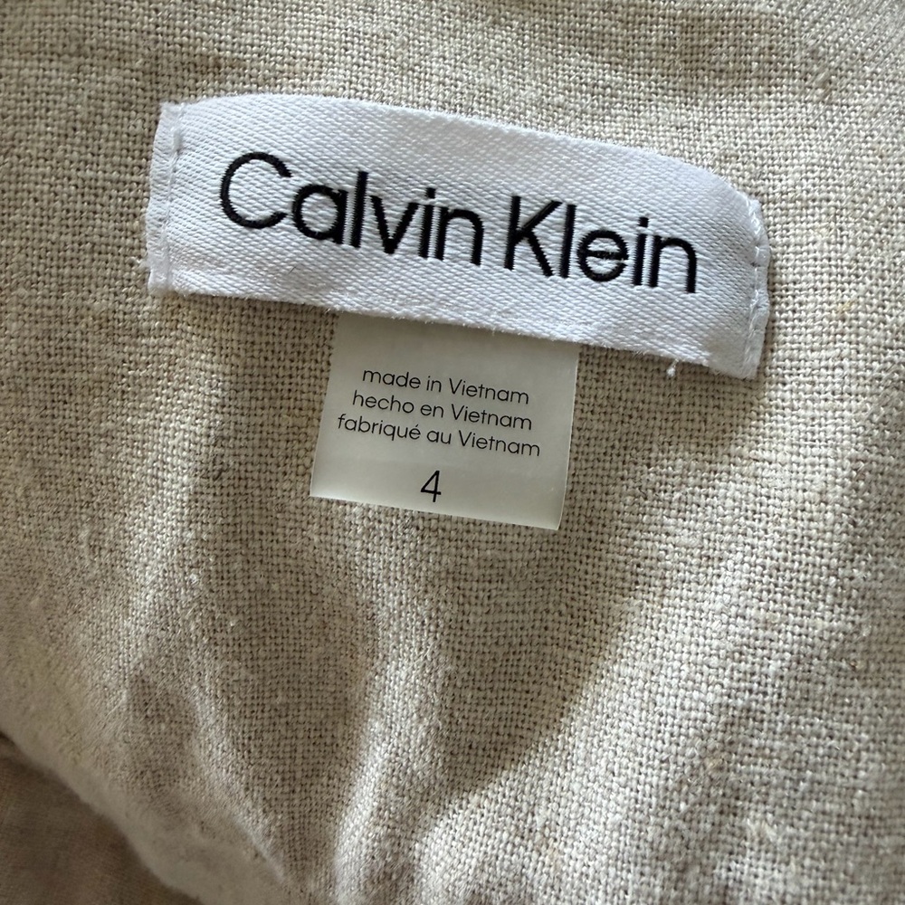 Calvin Klein Beige Button-Front Shirt Dress - Picture 4 of 5